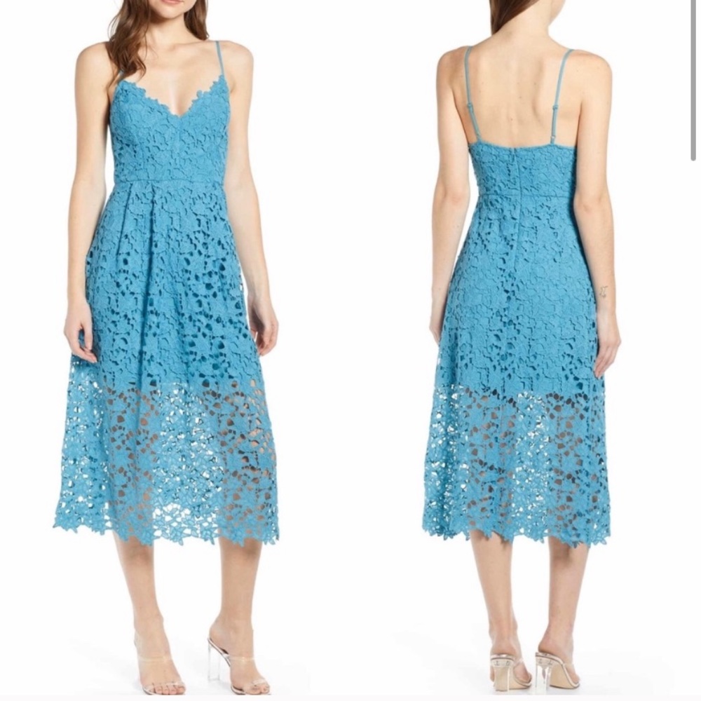 ASTR floral lace midi dress